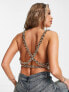 Femme Luxe chain open back detail top in beige