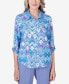 ფოტო #1 პროდუქტის Women's Summer Breeze Zig Zag Button Down Blouse