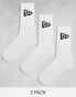 Фото #2 товара New Era flag logo 3 pack socks in white