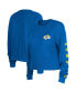 ფოტო #1 პროდუქტის Women's Royal Los Angeles Rams Thermal Crop Long Sleeve T-shirt