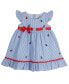 ფოტო #1 პროდუქტის Baby Girls Nautical Seersucker Dress with Diaper Cover
