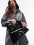 Фото #7 товара Topshop Spencer asymmetric puffy shoulder bag in black