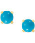 ფოტო #5 პროდუქტის Labradorite Stud Earrings in 14k Gold (Also in Onyx & Turquoise)