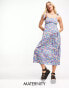 Фото #1 товара Violet Romance Maternity tie strap midi dress in floral print