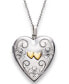 ფოტო #1 პროდუქტის Sterling Silver and 14k Gold Necklace, Heart Locket Pendant 18"