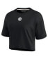 ფოტო #3 პროდუქტის Women's Black Pittsburgh Steelers Super Soft Short Sleeve Cropped T-shirt