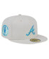 ფოტო #1 პროდუქტის Men's Khaki Atlanta Braves Stone Mist 59FIFTY Fitted Hat