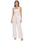 ფოტო #9 პროდუქტის Women's Drapey Organza Belted Wide-Leg Pants