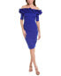 Фото #1 товара Joseph Ribkoff Ruffle Mini Dress Women's Blue 4