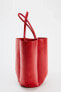 RED LEATHER MINI BUCKET BAG