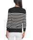 ფოტო #4 პროდუქტის Women's Embellished Striped 3/4-Sleeve Sweater
