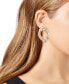 ფოტო #2 პროდუქტის Gold-Tone Logo-Detail Curb Chain Link Drop Earrings
