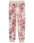 Kid Floral Print Fleece Joggers 10