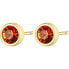 Gold-plated steel earrings with red crystals CLICK SCK28