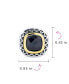 Black Onyx Cubic Zirconia Two Tone Square Cushion Omega Earrings For Women Gold Plated Rhodium Plated Brass