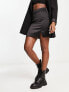 Фото #3 товара New Look satin split mini skirt in black