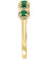 ფოტო #4 პროდუქტის Emerald (1/3 ct. t.w.) & Diamond (1/6 ct. t.w.) Five Stone Halo Ring in 14k Gold