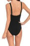 Фото #2 товара Robin Piccone 300221 Women Ava Plunge One-Piece Swimsuit Black Size 4