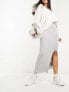 Фото #5 товара Stradivarius knitted midi skirt with split in grey