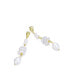 Stylish Sterling Silver 14K Gold Plating and Genuine Freshwater Pearl Dangling and Drop Earrings