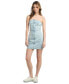 Фото #1 товара Women's Denim Strapless Zip-Front Mini Bodycon Dress