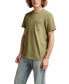 Men's Linen Short Sleeve Pocket Crew Neck Tee Shirt