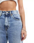 Tommy Jeans ultra high rise tapered mom jeans with knee rips in light wash