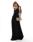 Фото #1 товара Maids to Measure Bridesmaid tie shoulder maxi dress in black