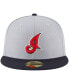 Men's Gray Cleveland Guardians Cooperstown Collection Wool 59FIFTY Fitted Hat