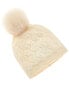 Amicale Cashmere Diamond Stitch Cashmere Hat Women's White