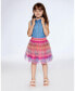 ფოტო #3 პროდუქტის Girl Chambray And Tulle Rainbow Mesh Dress - Toddler|Child