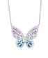 ფოტო #3 პროდუქტის Cubic Zirconia Red Ombre Butterfly Pendant 18" Necklace in Silver Plate, Gold or Rose Gold Plate