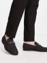 ASOS DESIGN loafers in black faux suede with snaffle detail