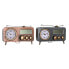 Фото #1 товара Настольные часы DKD Home Decor 33 x 11,5 x 26 cm Серый Медь Железо Vintage (2 штук)