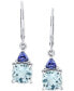 ფოტო #3 პროდუქტის Aquamarine (2-5/8 ct. t.w.) & Iolite (3/8 ct. t.w.) Drop Earrings in Sterling Silver