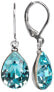 Фото #1 товара Elegant earrings with Pear Light Turquois crystals