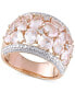 ფოტო #1 პროდუქტის Rose Quartz (6 ct. t.w.) & Diamond (1/20 ct. t.w.) Openwork Statement Ring in Rose Gold-Plated Sterling Silver