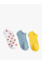 Фото #9 товара Çiçekli 3'lü Patik Çorap Seti Çok Renkli