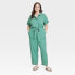 Фото #1 товара Women's Short Sleeve Linen Boilersuit - Universal Thread Green 28