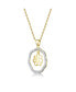 ფოტო #2 პროდუქტის Sterling Silver 14K Gold Plated Two Tone Outlined Flower Pendant