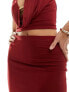 Фото #5 товара ASOS DESIGN low rise ultra mini skirt in burgundy co-ord