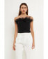 ფოტო #3 პროდუქტის Women's Strapless Knit Feather Top