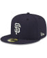 Фото #1 товара Men's Navy San Francisco Giants Logo White 59FIFTY Fitted Hat