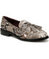 Grey Snake Print Faux Leather