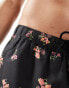 ASOS DESIGN co-ord swim shorts in short length in floral print Черный, 2XS - W28 - фото #2