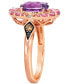 Фото #4 товара Grape Amethyst (3/4 ct. t.w.), Passionfruit Tourmaline (5/8 ct. t.w.), Chocolate Diamond (1/10 ct. t.w.) & Nude Diamond (1/20 ct. t.w.) Statement Ring in 14k Rose Gold