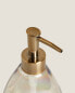 Shiny glass bathroom soap dispenser