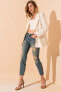 Фото #3 товара Женские джинсы  Mom-fit со средней посадкой укороченные рваные синие Factory Price