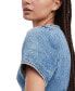 ფოტო #4 პროდუქტის Women's Short Sleeve Button-Front Denim Midi Dress