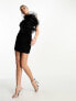 Фото #7 товара Jaded Rose organza corsage mini dress in black